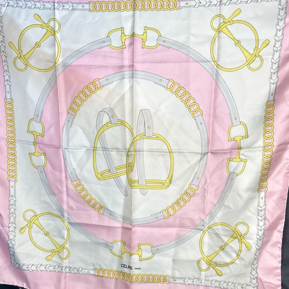 CELINE PINK SILK SCARF